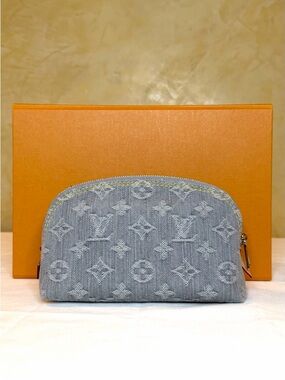Louis Vuitton Gray Monogram Denim Cosmetic Pouch